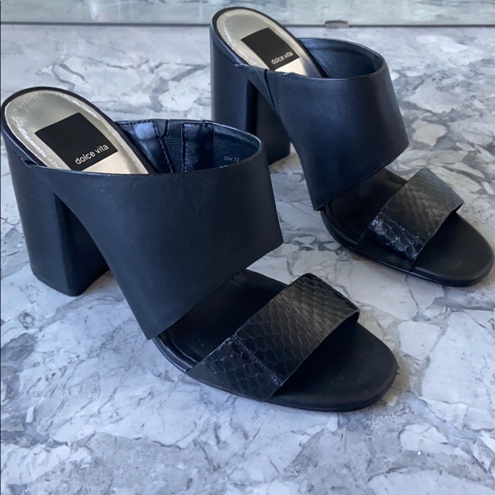 Dolce Vita Rocko Block Heel Sandals Slides Mules
